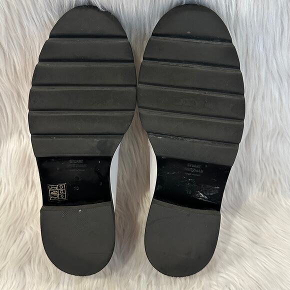 Stuart Weitzman Mila Lift Loafer Leather Tasseled Fringe Chunky Platform, White - Picture 11 of 13